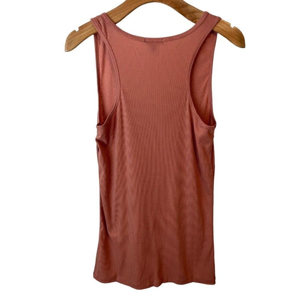 Ambiance Plus Size 1X Tank Top Blush Ribbed Knit Cotton - Picture 8 of 8